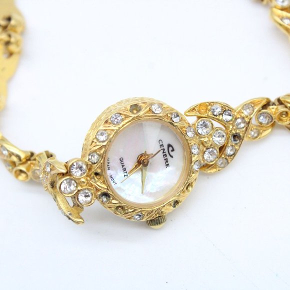Vintage CENERE Watch Womens Gold Tone Stainless Steel Bracelet Style White Dial - Picture 6 of 8